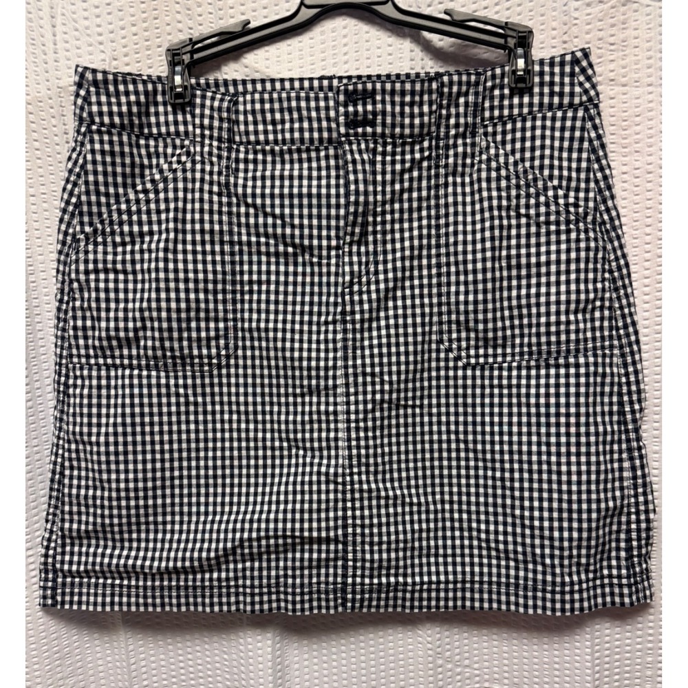 Christopher &Banks Size 10 Black White Gingham Check Mini Skirt Skort Pockets
